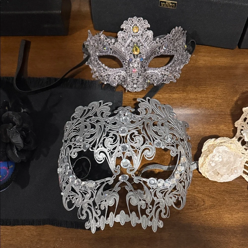 Elegant Silver Masquerade Masks
